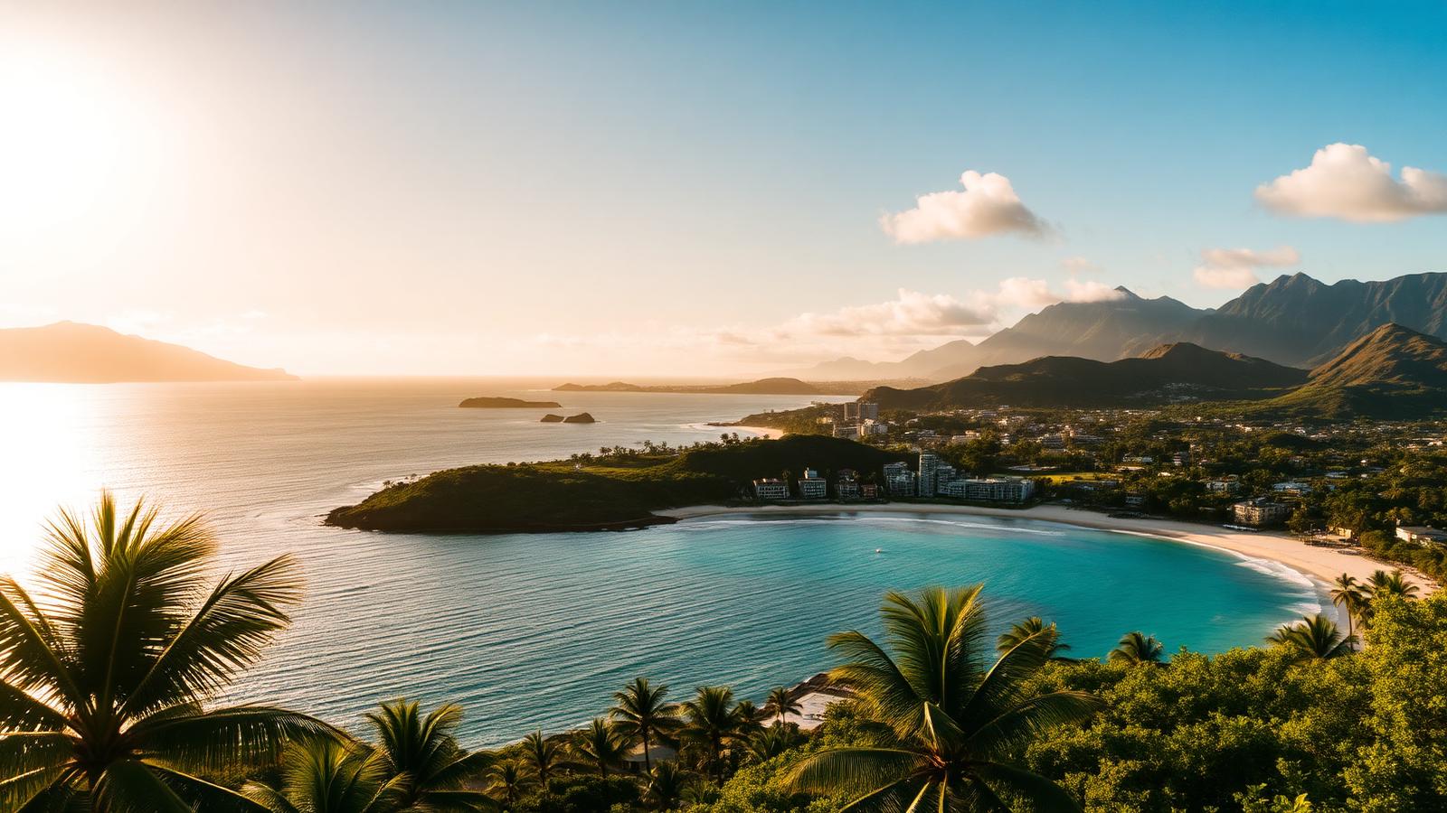 Littoral de La Réunion au coucher du soleil